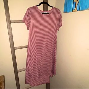 LuLaRoe Pink Striped Carly Dress